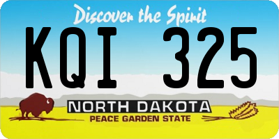 ND license plate KQI325