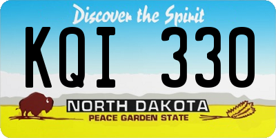 ND license plate KQI330