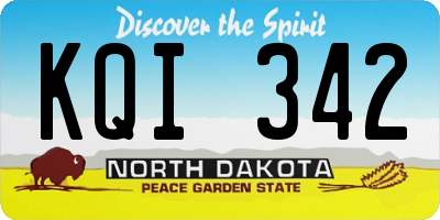 ND license plate KQI342