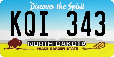 ND license plate KQI343