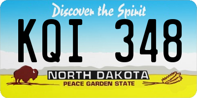 ND license plate KQI348