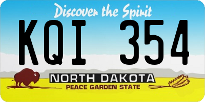 ND license plate KQI354