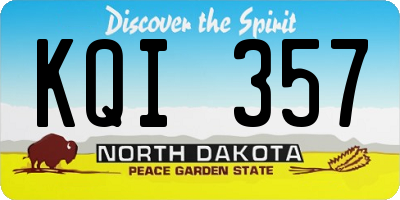 ND license plate KQI357