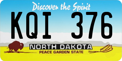 ND license plate KQI376