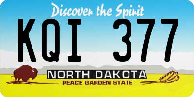 ND license plate KQI377