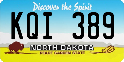 ND license plate KQI389