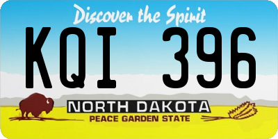 ND license plate KQI396