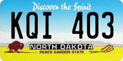 ND license plate KQI403