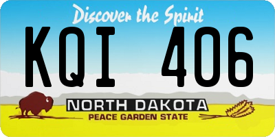 ND license plate KQI406