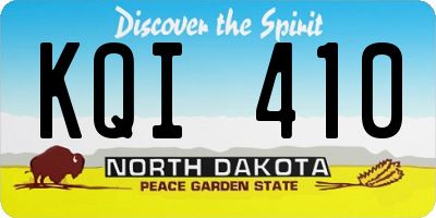 ND license plate KQI410