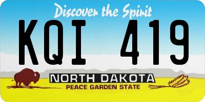 ND license plate KQI419