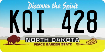 ND license plate KQI428