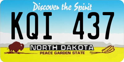 ND license plate KQI437