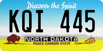 ND license plate KQI445