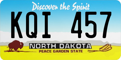 ND license plate KQI457