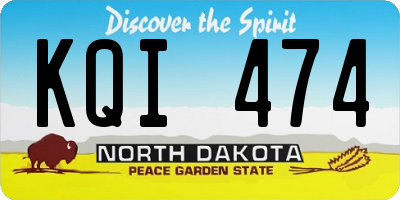 ND license plate KQI474