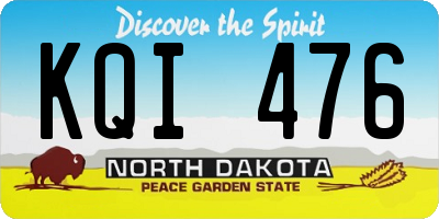 ND license plate KQI476