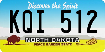 ND license plate KQI512