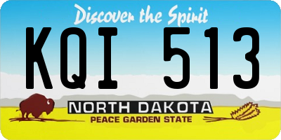 ND license plate KQI513