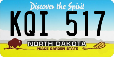 ND license plate KQI517