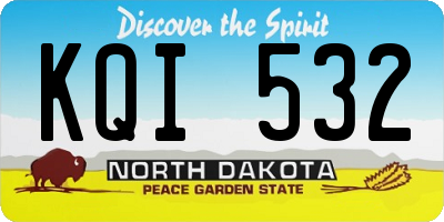 ND license plate KQI532