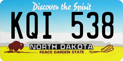 ND license plate KQI538