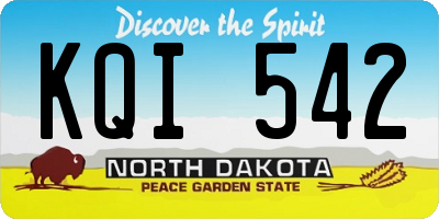ND license plate KQI542