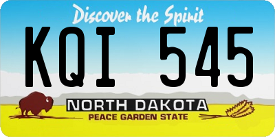 ND license plate KQI545