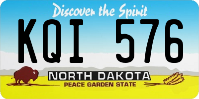 ND license plate KQI576
