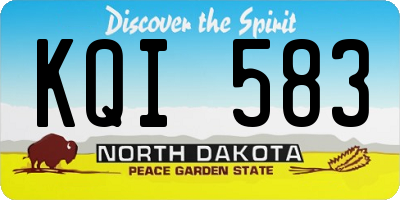 ND license plate KQI583