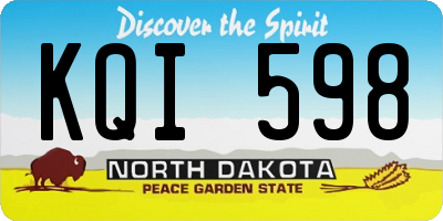 ND license plate KQI598