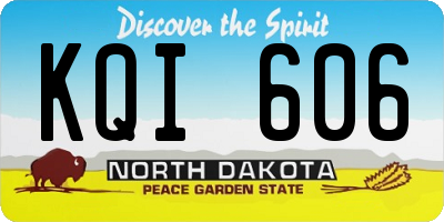 ND license plate KQI606