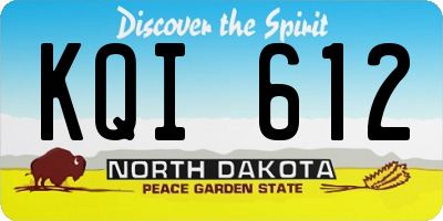 ND license plate KQI612