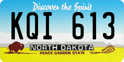 ND license plate KQI613
