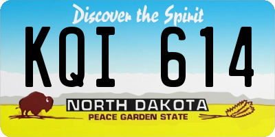 ND license plate KQI614