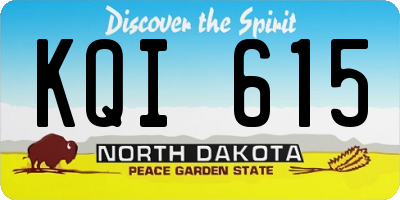 ND license plate KQI615