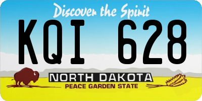 ND license plate KQI628