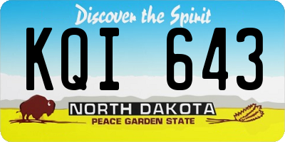 ND license plate KQI643