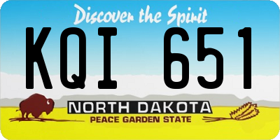 ND license plate KQI651