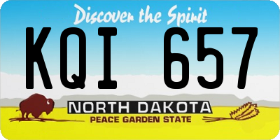 ND license plate KQI657