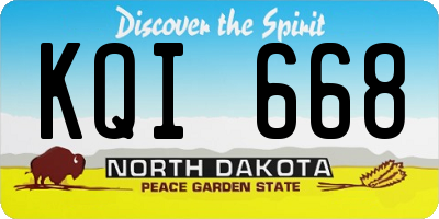 ND license plate KQI668