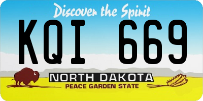 ND license plate KQI669
