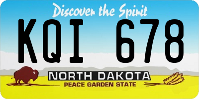 ND license plate KQI678