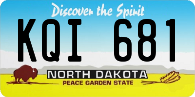 ND license plate KQI681