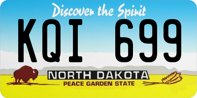 ND license plate KQI699