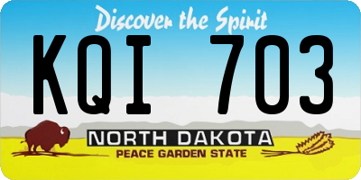 ND license plate KQI703
