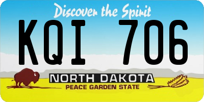 ND license plate KQI706