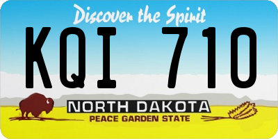 ND license plate KQI710