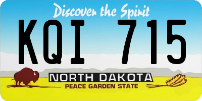 ND license plate KQI715