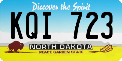 ND license plate KQI723
